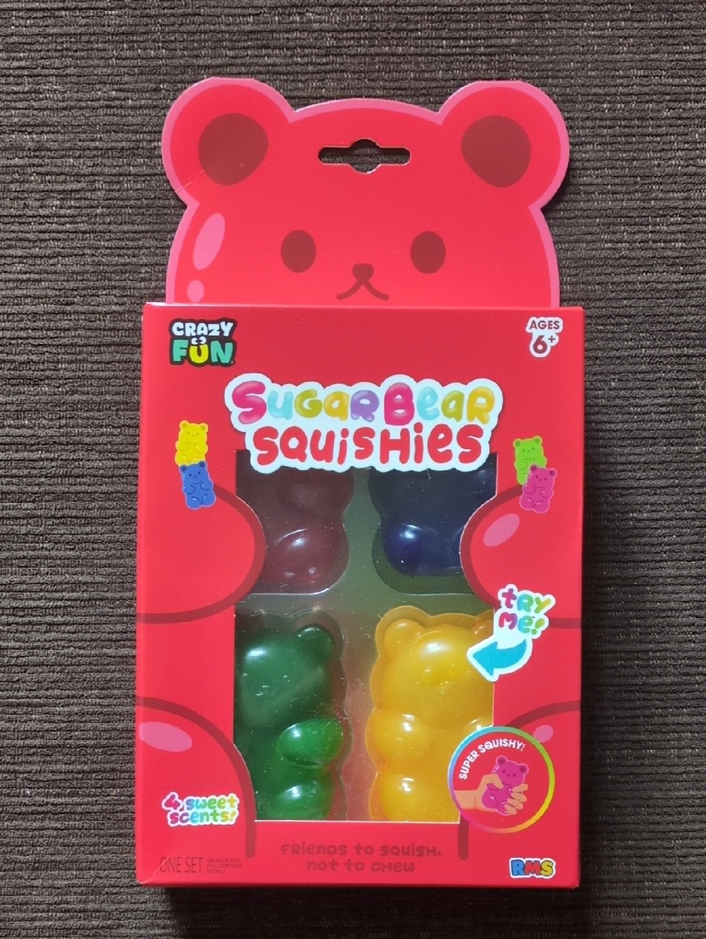 Five Below Crazy Fun SugarBear Squishies 4 Pack